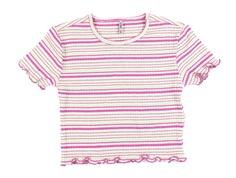 Kids ONLY strawberry pink/cloud dancer striped boxy top